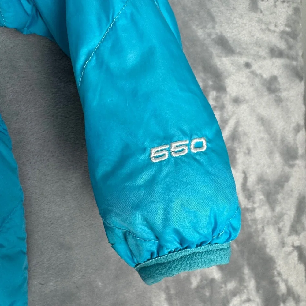 The‎ North Face Kids 2T 550 Down Puffer Jacket Blue Quilted Hooded Winter Coat